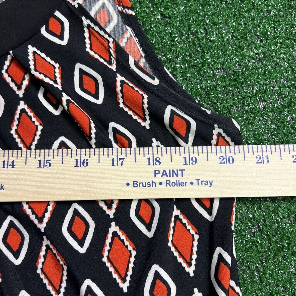 Enfocus Womans Halter Dress Tie Neck Black Red Geometric Pattern Size‎ 16W - Picture 7 of 8